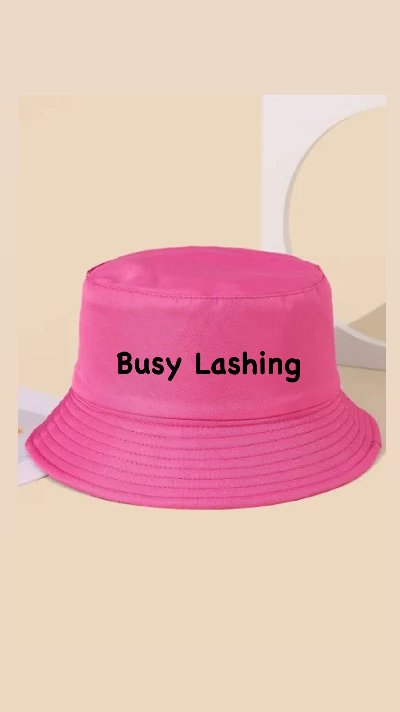 Busy Lashing Pink Bucket Hat 🩷